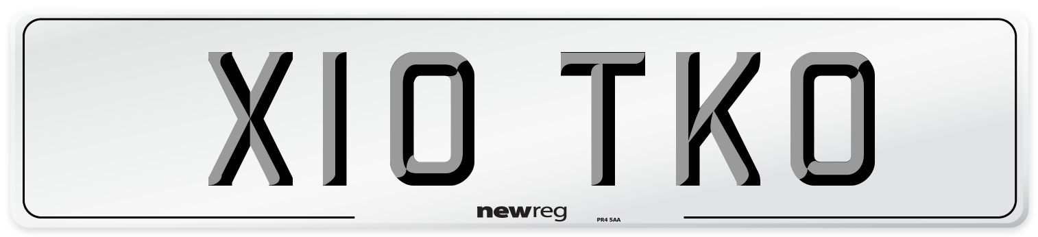 X10 TKO Number Plate from New Reg